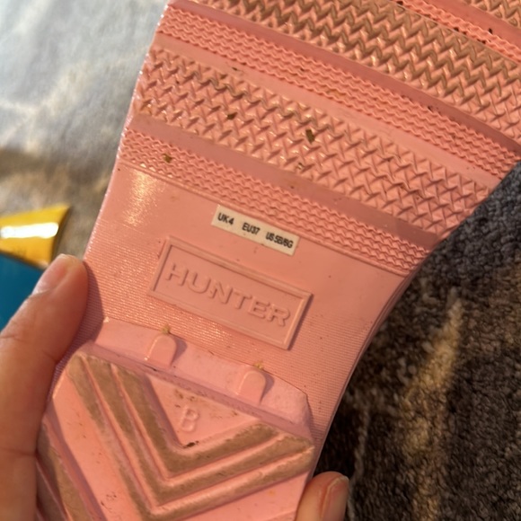 🎀HUNTER🎀 Pink Short Glossy Rain Boots 37 - Picture 9 of 9